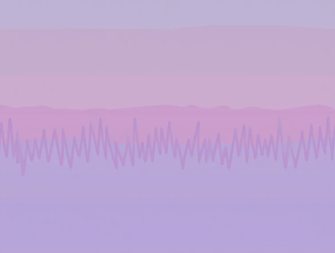 Abstrakt illustrasjon av stille signaler som beveger seg gjennom et rolig landskap