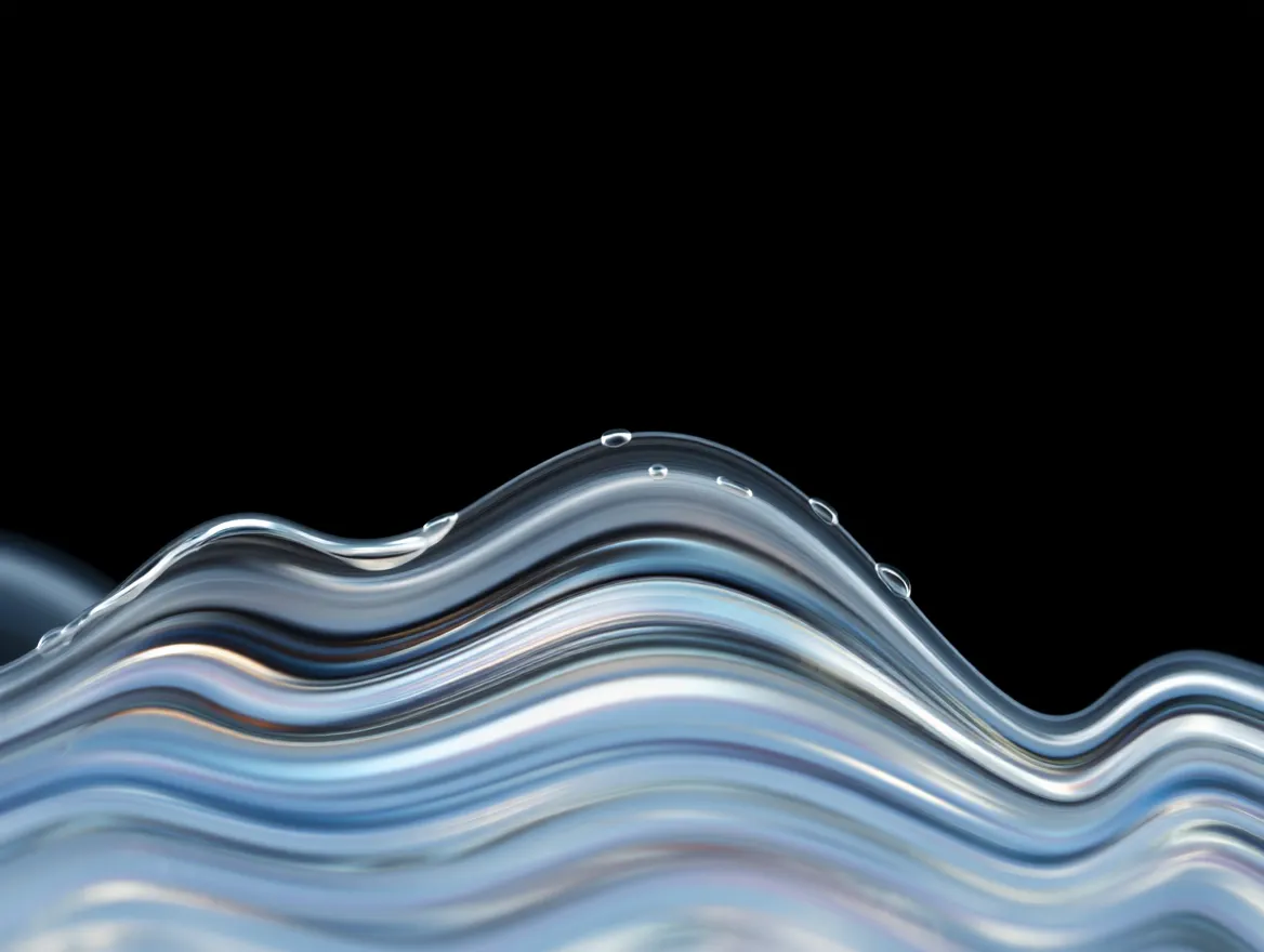 Abstrakt bølgende linjer som representerer pust og rolige overganger mellom aktivitet og hvile